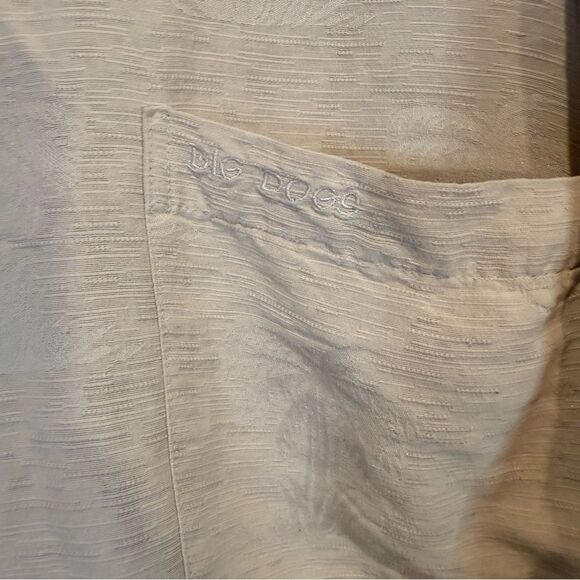 Men’s Big Dogs Cream Short Sleeve Button-Up Shirt with Palm Tree size Large - Picture 3 of 5